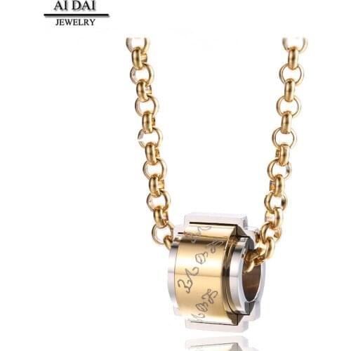 Titanium steel carved necklace female simple fashion transfer beads couple necklace accessories mens jewelry