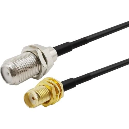 SMA Female Jack to F TV Female Jack bulkhead Straight RF Jumper pigtail Cable RG316 RG174 SMA to F Connector RF Cable