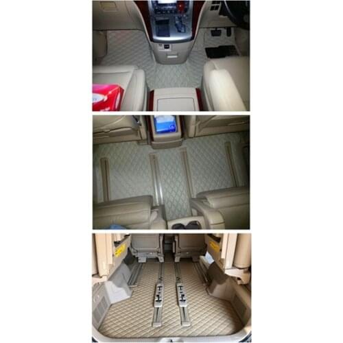 Custom full set car floor mats + trunk mat for Right Hand Drive Toyota Vellfire 7 8 seats 2014-2008 durable waterproof carpets