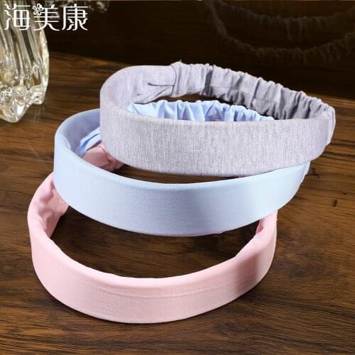 Haimeikang Solid Color Headband Turban Elastic Headwear Head Wrap Fill Plump Hair Accessories For Women Bandage Hair Bands 2021