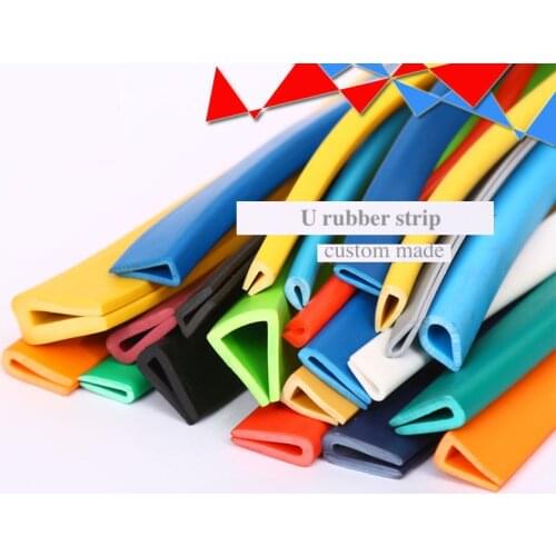 Rubber U Strip Edge Shield Encloser Bound 1.5-6mm Glass Metal Wood Panel Sheet Car Vehicle Auto Bumper Seals Blue Green Orange