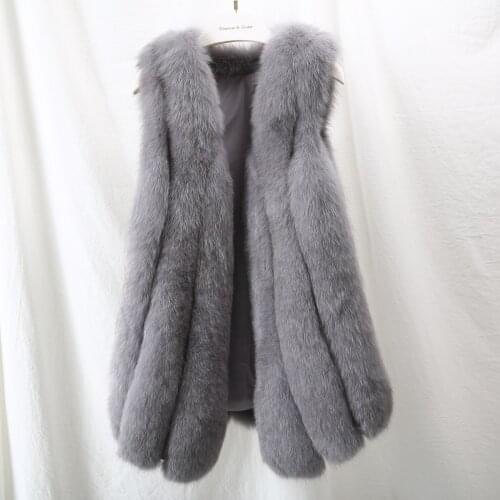 Luxury Real Fur Coat 2020 Vest Winter Jacket Women Natural Fox Fur Outerwear Thick Warm New Fashion Waistwear Brand Luxury