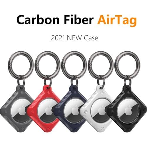 Luxury Carbon Fiber Case For Apple Airtags Protective Cover For Apple Locator Tracker Anti-lost Device Keychain Protect Sleeve