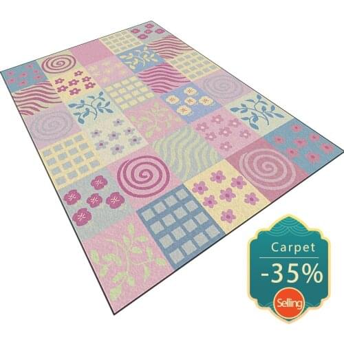 Pink Rug Modern Design Style Small Fresh Girl Room Carpet Geometric Prints Decor Living Room Large Floor Mats Anti-Slip Area Rug