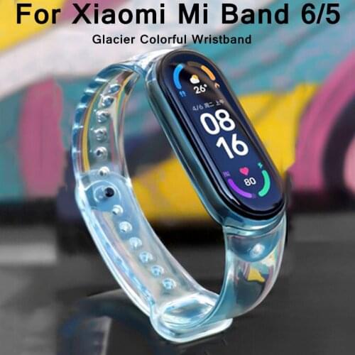 For Xiaomi Mi band 6 5 Strap Glacier Color Wristband Silicone Replacement Bracelet for xiaomi mi band 6 miband 5 4 band 6 Strap