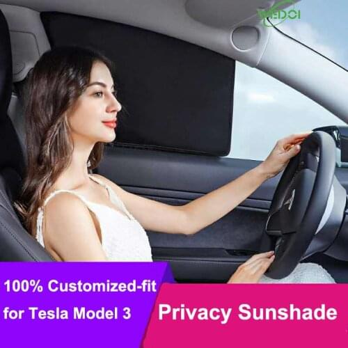 Custom Sunshade Car Side Window Privacy Sun Shade for Tesla Model 3 Sunshade 100% Custom-Fit Car Shading Front Windshied