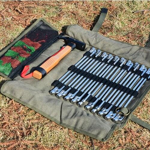 Outdoor Camping Tent Nails Storage Bag Foldable Package for Storing Nails canvas Cloth Hammer Wind Rope Floor Nail Storage Bag