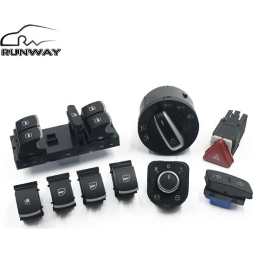 Window Headlight Mirror Fuel Lock Control Hazard Light Lamp Switch Button For VW Jetta Golf MK5 Rabbit 1K0 953 509A 1K0962125