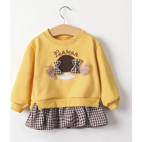 Baby kids girls spring autumn sweaters new girls' Korean foreign style coats girls' cotton bow casual tops sweaters P4 216
