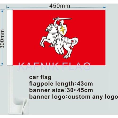 KAFNIK,30X45CM Belarus Belarusian Chase window Car flag with flagpole 30*45cm flag banner ,Free Shipping 00005464