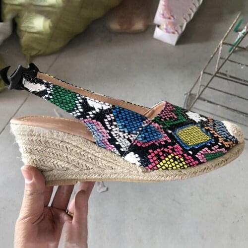 Womens Espadrille Ankle Strap Wedge Sandals Slippers Ladies Womans Casual Shoes Breathable Flax Hemp Canvas Pump 2021 Plus Size