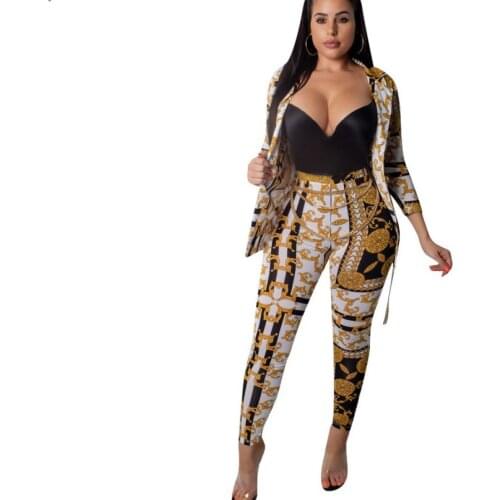 2 Piece Set Women Office Suits Elegant V Neck Long Sleeve Blazer and Pants Two Piece Ladies Suit Plus Size Woman Set