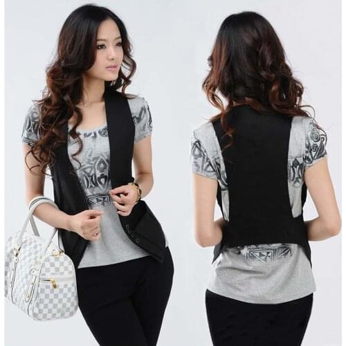 Plus size Womens waistcoat lady vest slim kaross
