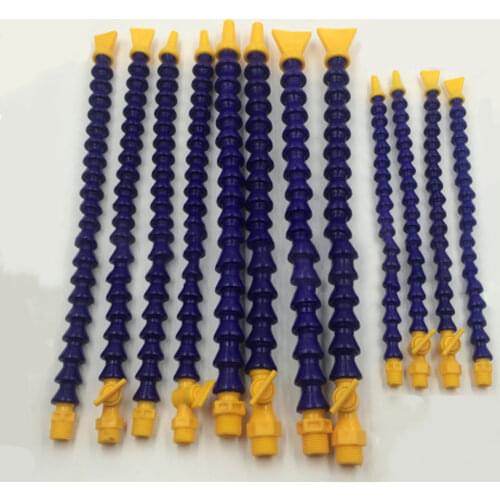 1/4" 3/8" 1/2" BSP Male Round/Flat Nozzle Plastic Flexible Water Oil Coolant Pipes Hoses For CNC Machine Lathe 300mm-500mm