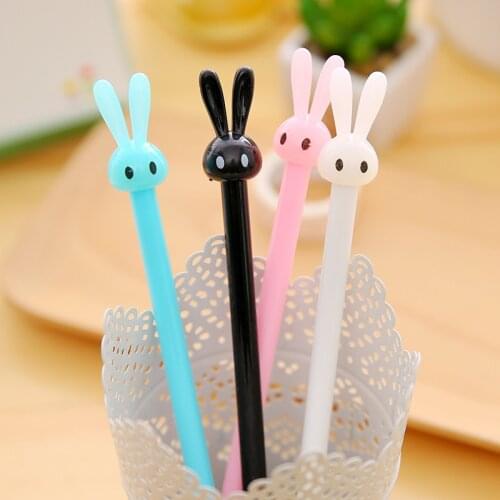 1pc Wholesale Candy Rabbit Sub-Cartoon Creative Pen Black Pen Student Stationery Wholesale
