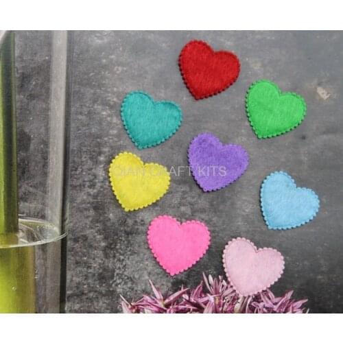 2000pcs 20mm Felt,Heart Shape,Cotton Fabric multiple Colors wholesale free shipping for Clothes Applique