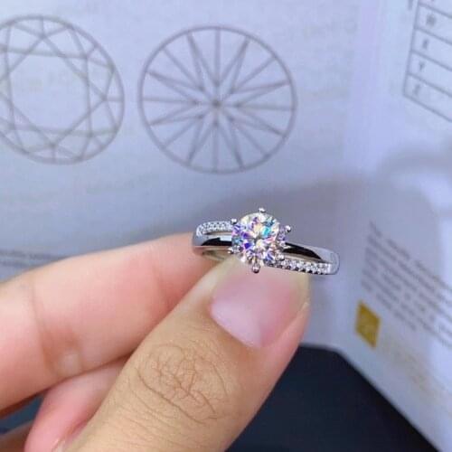 2021 new crackling moissanite ring for women jewelry engagement ring for wedding 925 silver 1 ct gem ring birthday gift