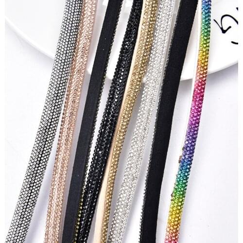 5 Rows/7 Rows Rhinestone Tube Sew on Cotton Rope Inlay Crystal Diamond Trim DIY Shoes Bikini Shoulder Strap Clothes Decoration