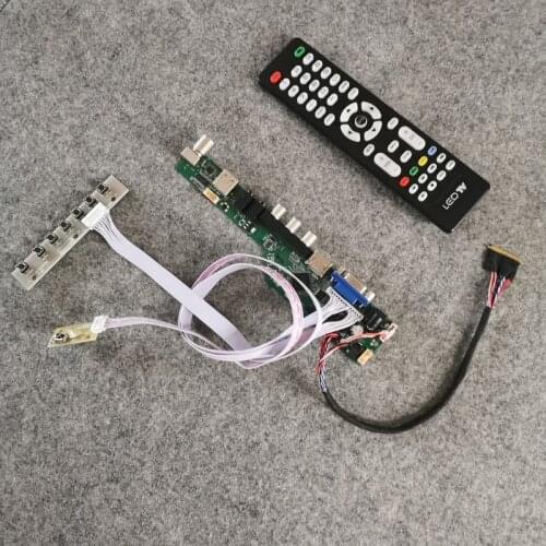 40-Pin LVDS DIY kit universal controller drive board 1366*768 VGA USB AV Fit N133B6/N133BGE/N134B6 monitor 60Hz WLED screen