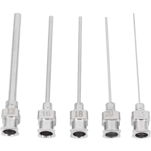 5Pcs Gauge Blunt Stainless Dispensing Syringe Needle Tip 12/16/18/20/25/38G