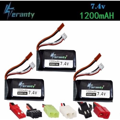 7.4V 1200mAh Lipo Battery For YiZhan Tarantula X6 MJX X101 X102h X1Brushless H16 WLtoys V666 V262 V353 V333 V323 803063 Battery
