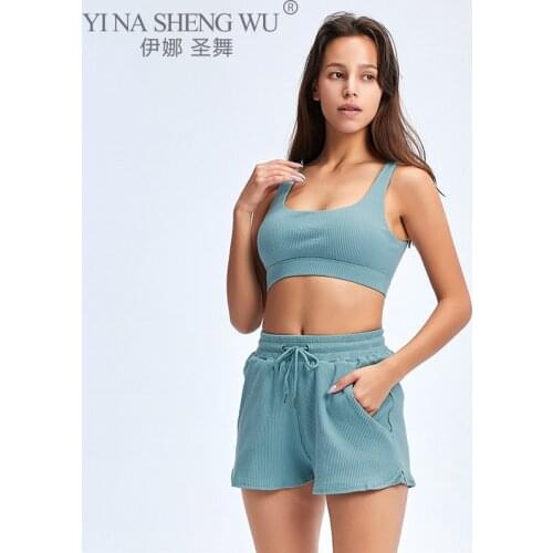 Seamless Yoga Push Up Shorts Set Scrunch Butt Fitness Workout Shorts Women Sports Bra Gym Short Set Workout Sportswear Clothes