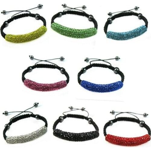 Factory price New Arrival Mixed colour 8 pcs/lot Long Tube Bending Beads trendy crystal bracelet Free Shipping Hotsale