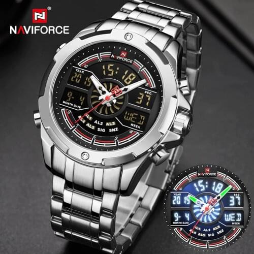 NAVIFORCE Luxury Watches Mens Waterproof Analog Alarm Digital Sport Military Quartz Wrist watch For Men Clock Relogio Masculino
