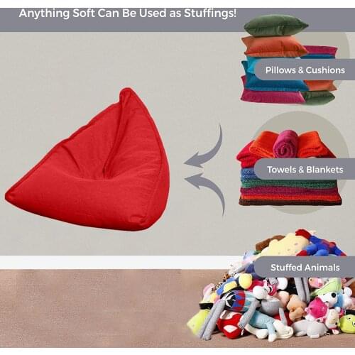 Lazy Sofa Cover with Bright Color, Linen Fabric Unfilled Bean Bag Recliner Puff Furniture Accessory 2021 New Style