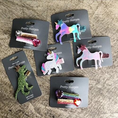 1PCS New Cute Dinosaur Girls Hairpins Children Hair Accessories Princess Headwear Kids Hair Clips