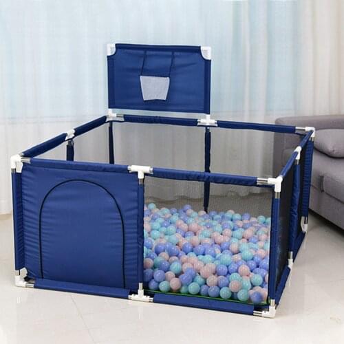 Safe Large Play Area Baby Playpen With Basketball Hoop Extra Large Baby Mesh Fence 126x126x66cm (excluding Ocean Ball)