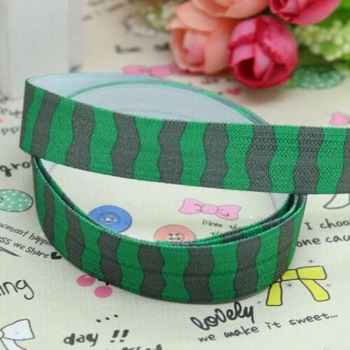 DHK 5/8 inch 5yards Fold Over Elastic FOE gril girl printed ribbon headband hair band diy decoration OEM Wholesale C227