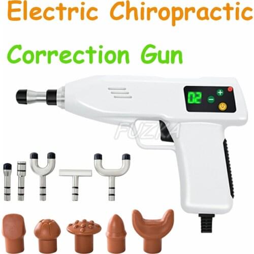 Electric Chiropractic Gun 4 Levels Of Strength Adjustable Massage Tool Impulse Adjuster Spine Correction Massager