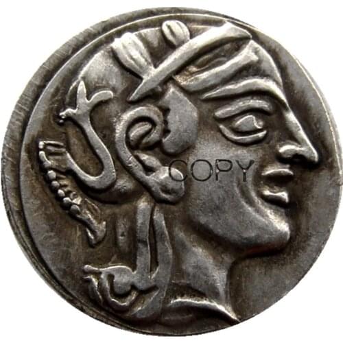 G(02)rare ancient coin Ancient Athens Greek Silver Drachm - Atena Greece Owl Drachma Silver Plated copy coins