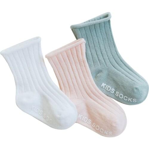 3 Pairs/lot Baby girl boy anti Slip Cotton Sock Newborn infant Cute Breathable Short Solid Sock spring summer Clothing Accessory