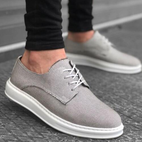 BA0003 Laced Classic Sports Gray Color Linen High Sole Casual Men Shoes Turkish Goods Quality Elegant Design Custom Production
