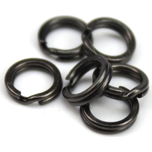 50Pcs Black Nickle Stainless Steel Split Rings Lures rings connector Fishing ring No Rust In Saltwater Fishing Accessories Pesca