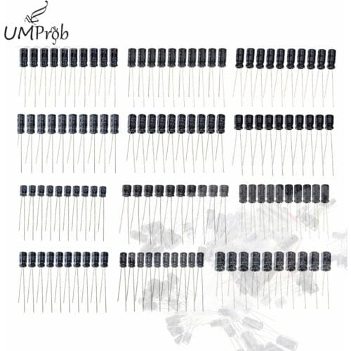 120Pcs/Set 12 Type Capacitor Values 0.22UF-470UF Aluminum Electrolytic Capacitor Assortment Kit for school education lab