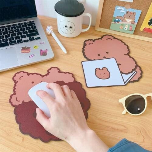 Kawaii Mouse Pad Bear Desk Mat Pads Waterproof Office Decoration Cup Antislip Cute Stationary
