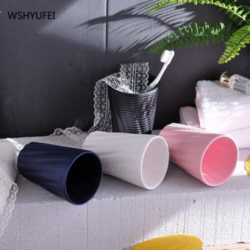 Creative Ceramic Mouth Cup Couple Pair Toothbrush Cup Set Combination Nordic Brushing Cup Bathroom Household Mouth Clock