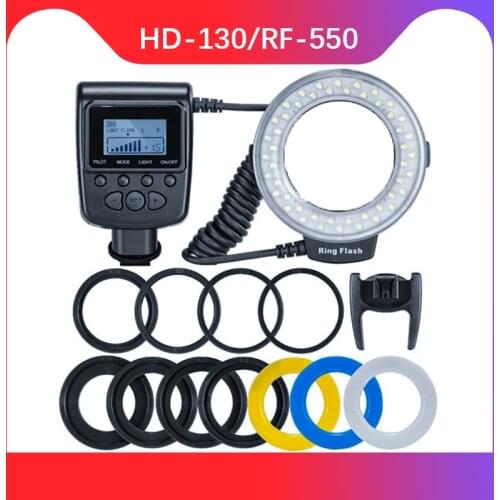 RF-550D 48 stücke Makro LED Ring-Bundle mit 8 Adapter Ring für Canon Nikon Pentax Olympus Panasonic DSLR Kamera flash V HD130