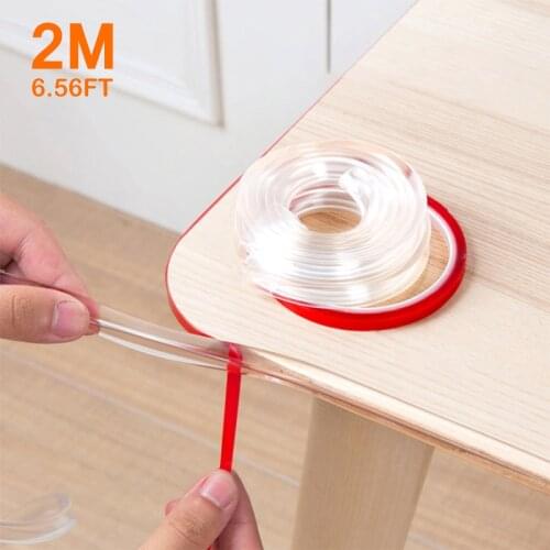 2M Baby Safety Protection Strip Baby Table Desk Edge Transparent Edge Guards Corner Environmental Soft Strip Kids Bumper Strips