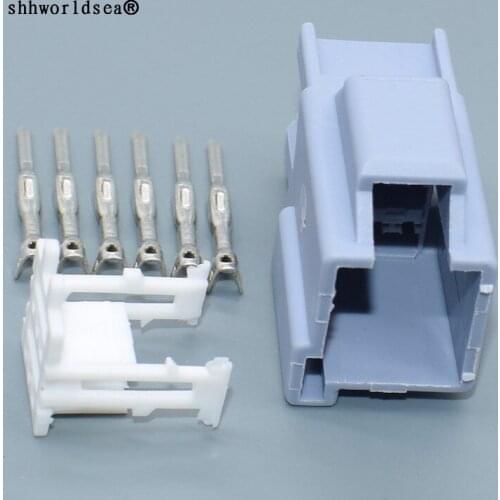 Worldgolden 0.6mm 6pin auto wiring electric plug cable harness unsealed connector 7282-6454-40
