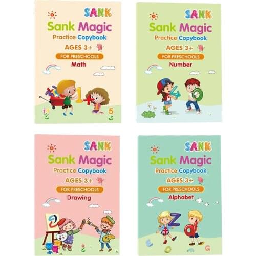 Reusable English Tracing Book Wipe-free Paper Sank Magic Practice Writing Copybook Learning Early Education For Brightly