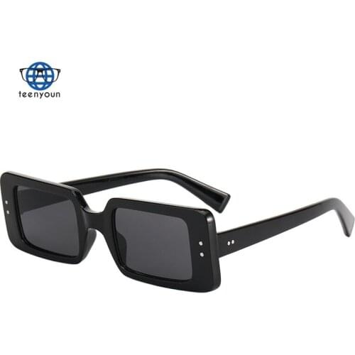 New 2021 Small Frame Square Sunglasses Teenyoun Personality Sun Glasses Uv400 Street Shot Eyeglasses Women Plastic Adult 5258