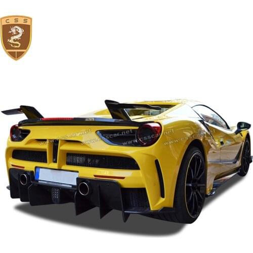 2021 New Arrivals Ferrari 488 GTB Rear Spoiler Wings Real Carbon Fiber Car Accessories for 488 GTB Tail Spoilers Trunk Wings