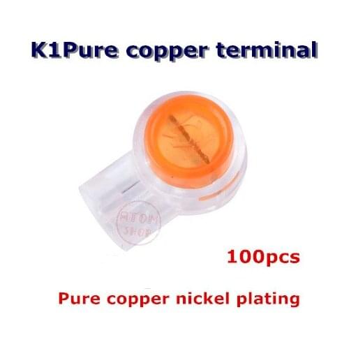 Connector Crimp Connection Terminals K1 Connector Waterproof Wiring Ethernet Cable Telephone Cord Terminals 100pcs