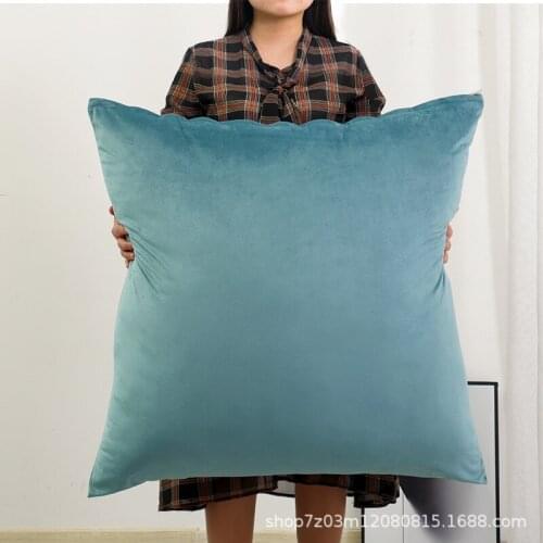 Solid Color Velvet Big Throw Pillow Case of Sofa Large Living Room Square Back Cushion Cover Without Core Custom Made Home Decor