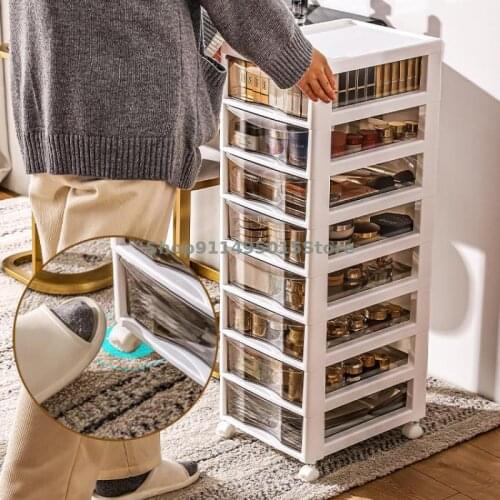 Drawer Type Sundries Rack Cosmetic Mask Office Desktop Storage Box Transparent File Storage Cabinet