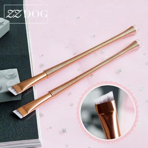 ZZDOG Professional Cosmetics Tool High Quality Shadow Highlight Eyebrow Eyeliner Makeup Brushes Natural Hair Threaded Handle